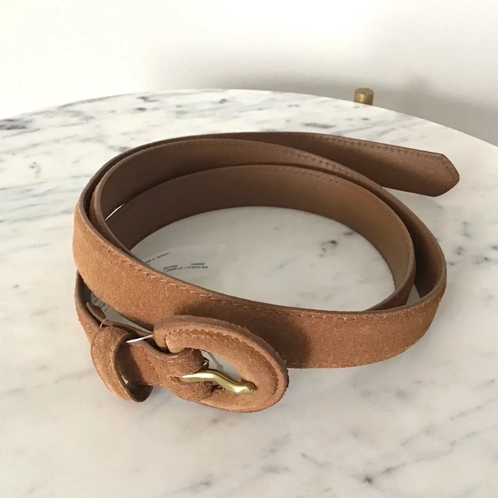 Madewell Suede Leather Belt In Timber Beam Size Large New With Tag - Picture 1 of 10
